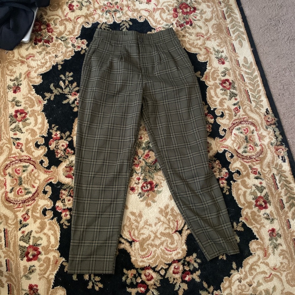 Green plaid pants